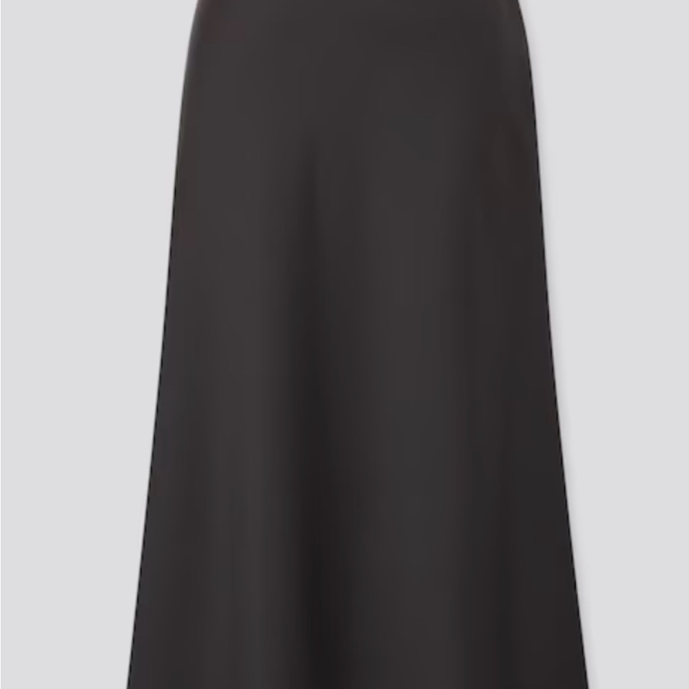 Elegant Satin Black Women's Long Skirt, size large
